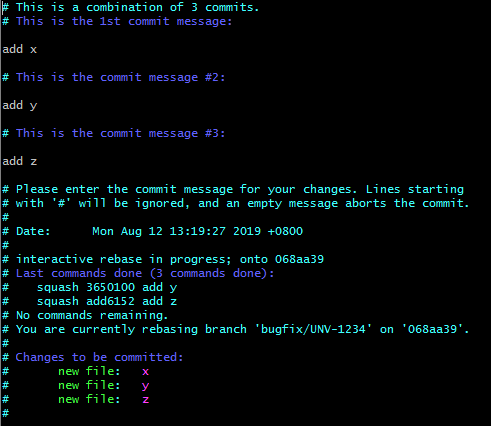 comment out some commits message you don&rsquo;t need