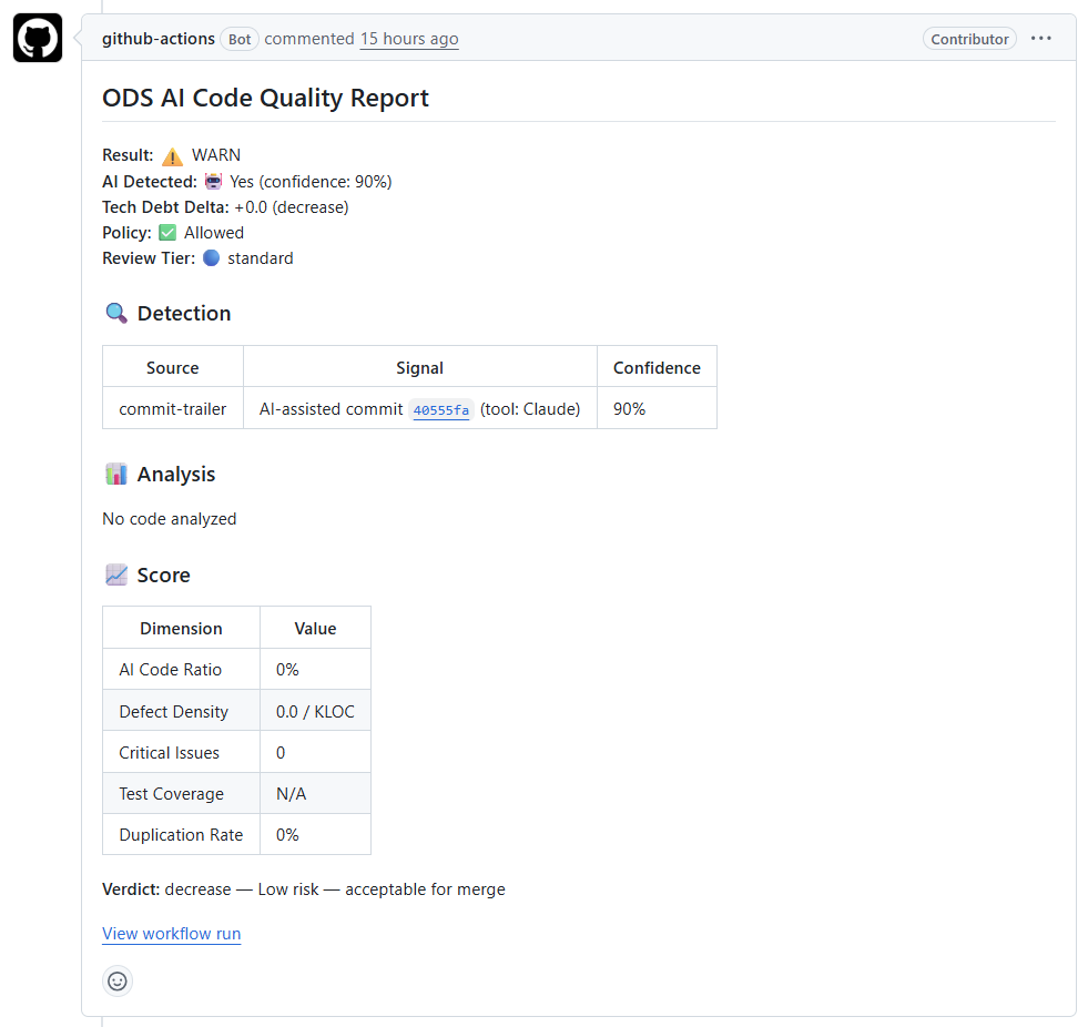 validate action output